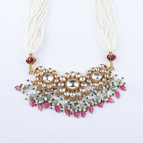 Close-up of 22K Gold-Plated Fashion Set showcasing intricate detailing, fine craftsmanship, and rich 22K gold plating
