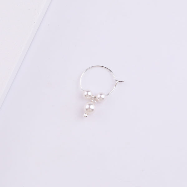 Silver Bhikbali with Pearls (Pierced)