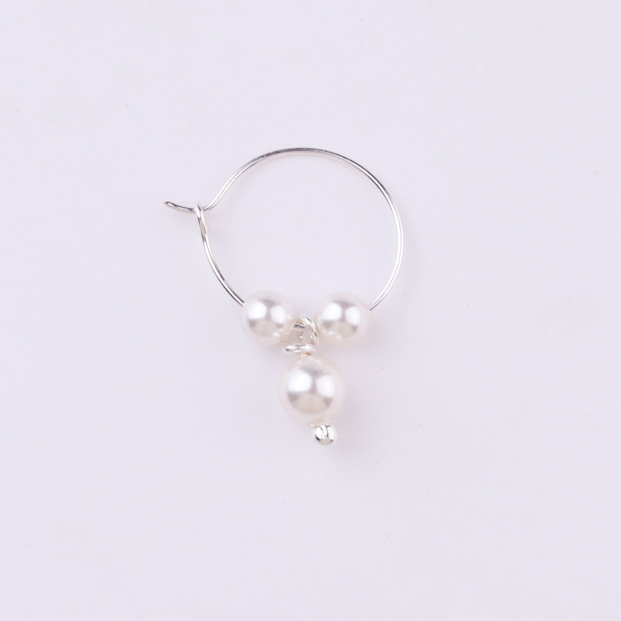 Silver Bhikbali with Pearls (Pierced)