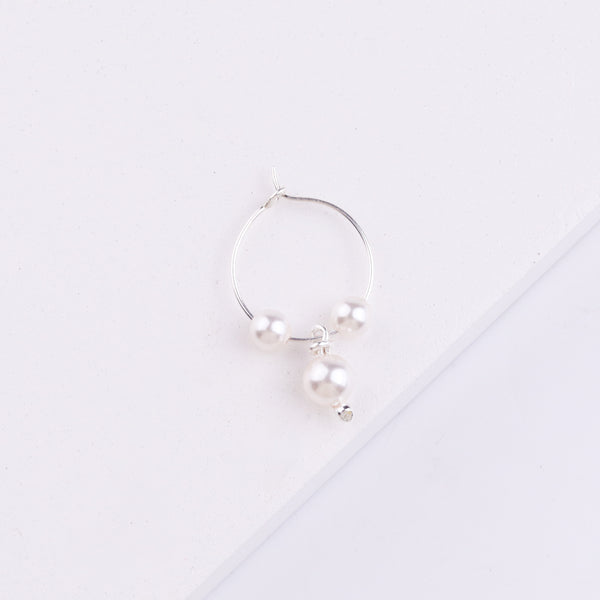 Silver Bhikbali with Pearls (Pierced)