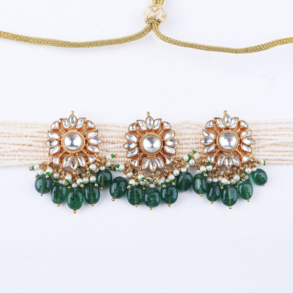 Close-up of 22K Gold-Plated Fashion Set showcasing intricate detailing, fine craftsmanship, and rich 22K gold plating
