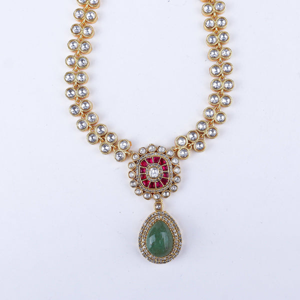 Close-up of 22K Gold-Plated Fashion Set showcasing intricate detailing, fine craftsmanship, and rich 22K gold plating