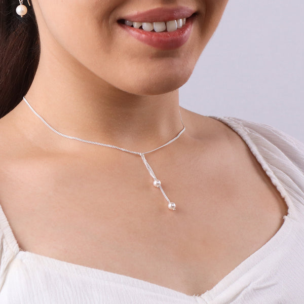 Dainty Dangling Pearl Necklace