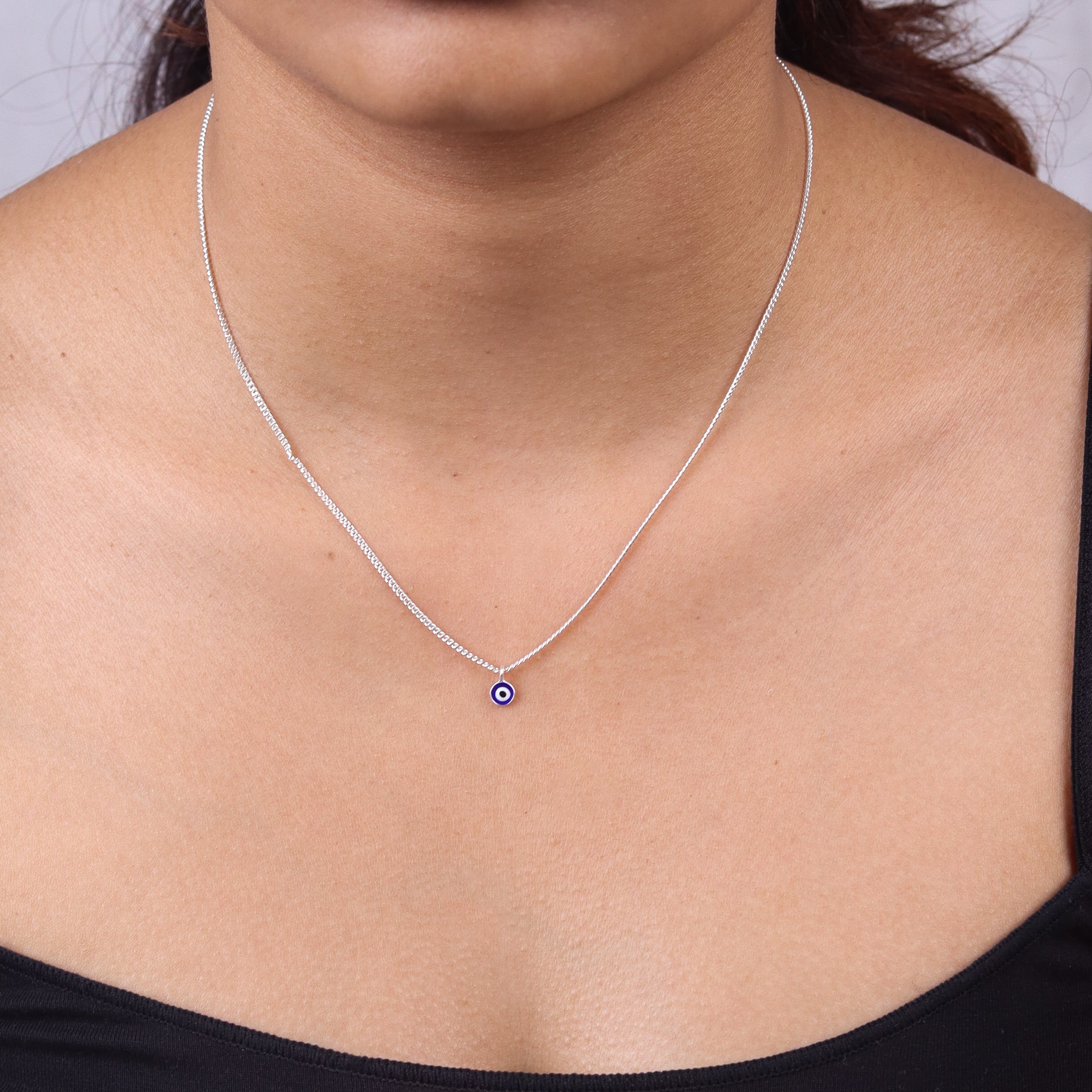 Sliver Evil Eye Necklace