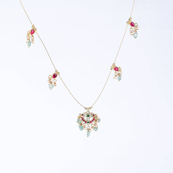 22K Gold Plated Fashion Necklace front view featuring an elegant design and premium 22K gold-plated finish