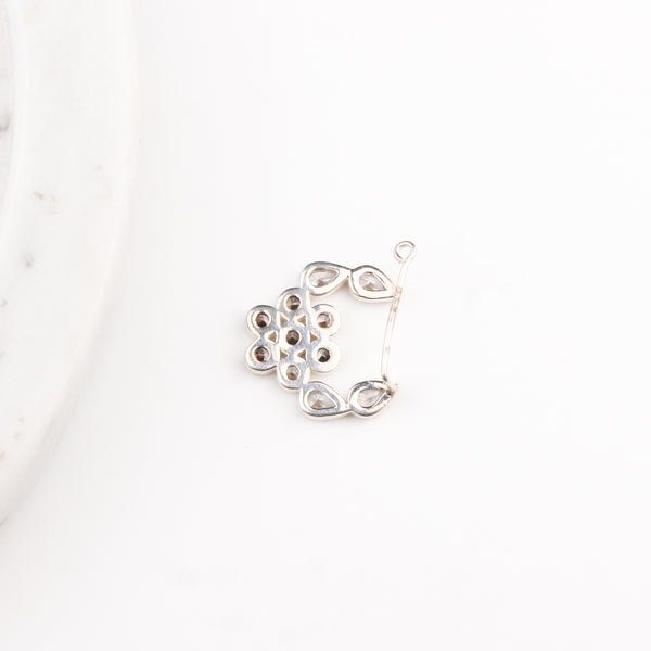 Silver Nath Floral (Left, Clip on) | CZ | 92.5 Silver