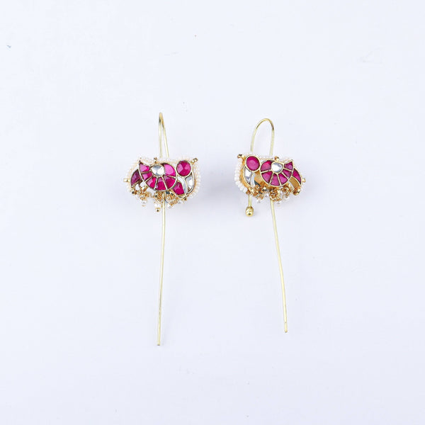 22K Gold-Plated Fashion Earring front view featuring an elegant design and premium 22K gold-plated finish
