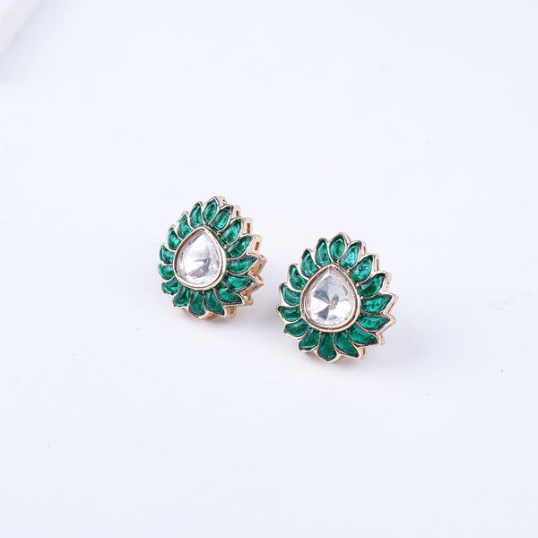 22K Gold-Plated Fashion Earring front view featuring an elegant design and premium 22K gold-plated finish