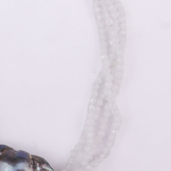 Half & Half Bracelet - Semiprecious Stones & Baroque Pearls
