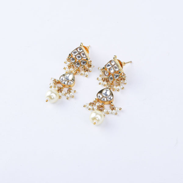 22K Gold Plated Fashion Earring front view featuring an elegant design and premium 22K gold-plated finish