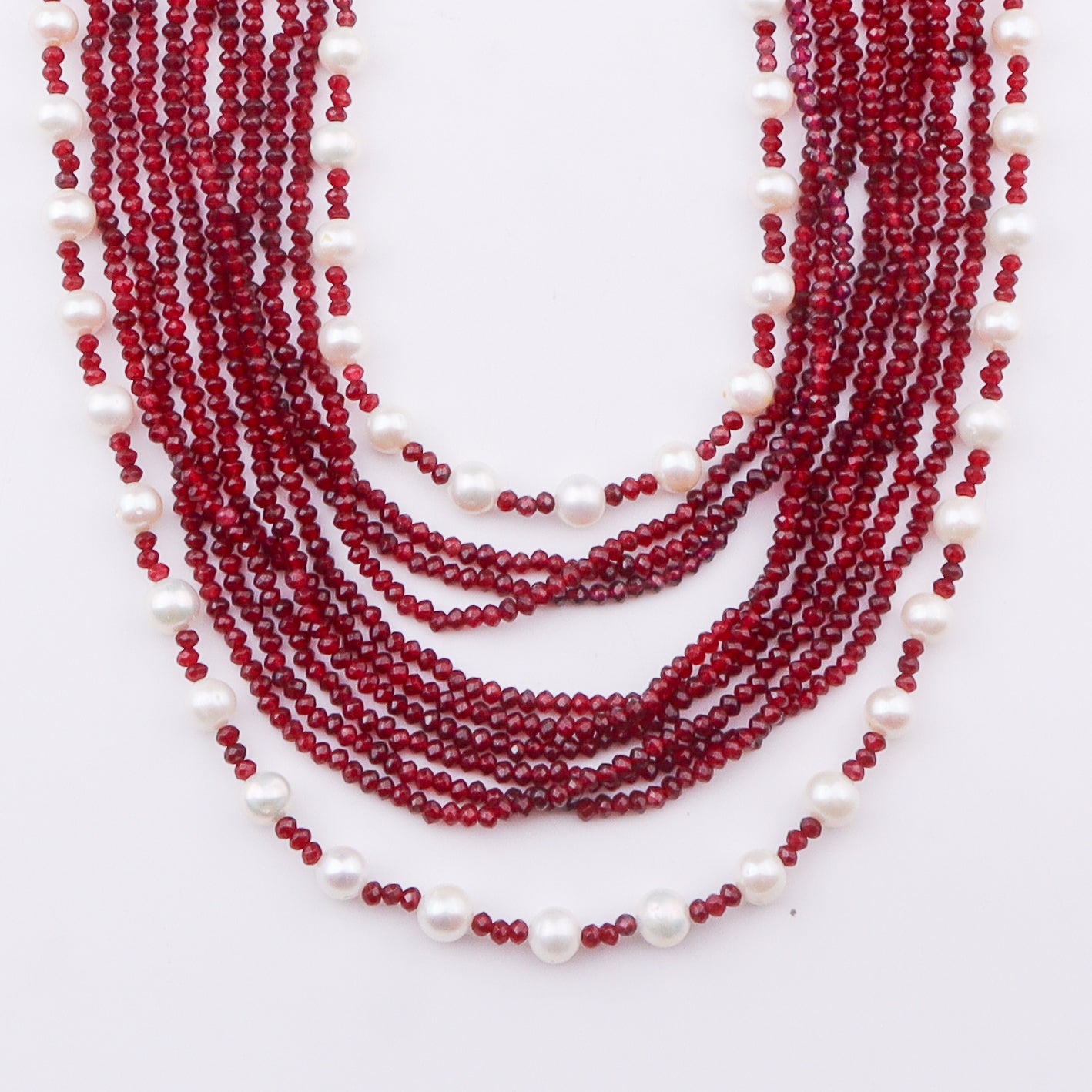 Luxe Necklace - Fresh Water Pearls & Brown Jade