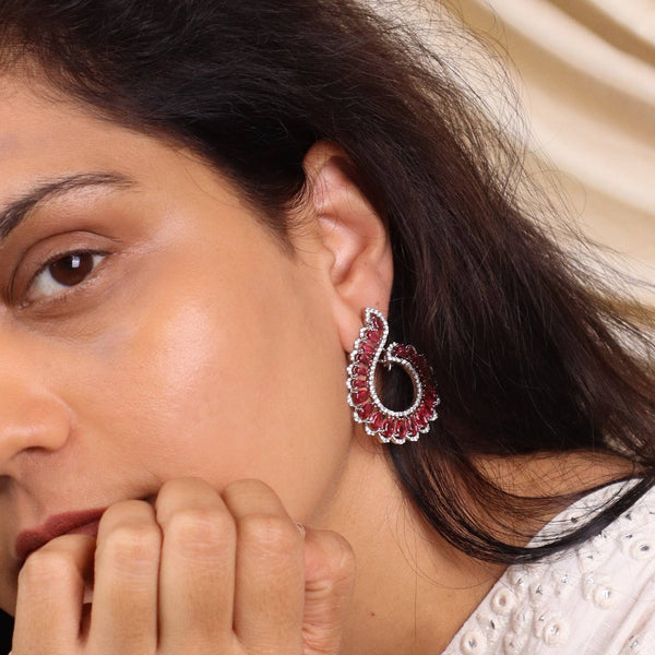 Model wearing a fashion earring for a stylish and contemporary jewellery look