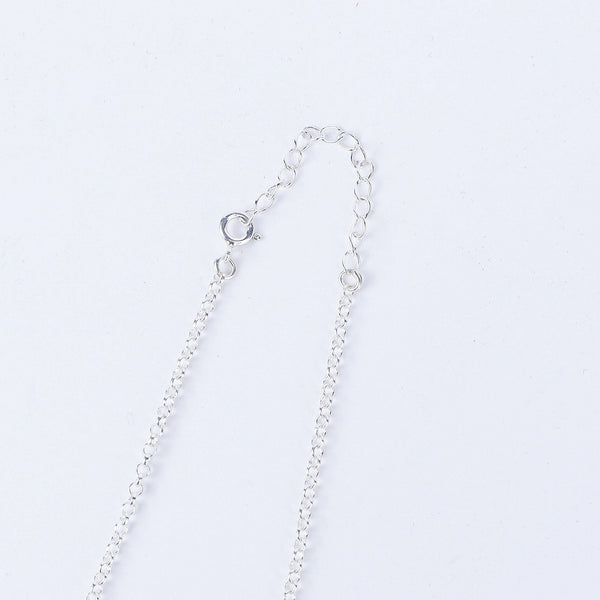 Silver flower and pearl abstract necklace