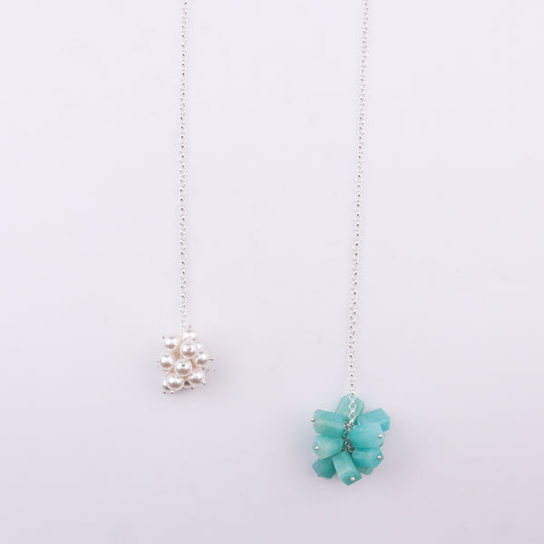 Tie & Wear Necklace - Amezonite & Pearls