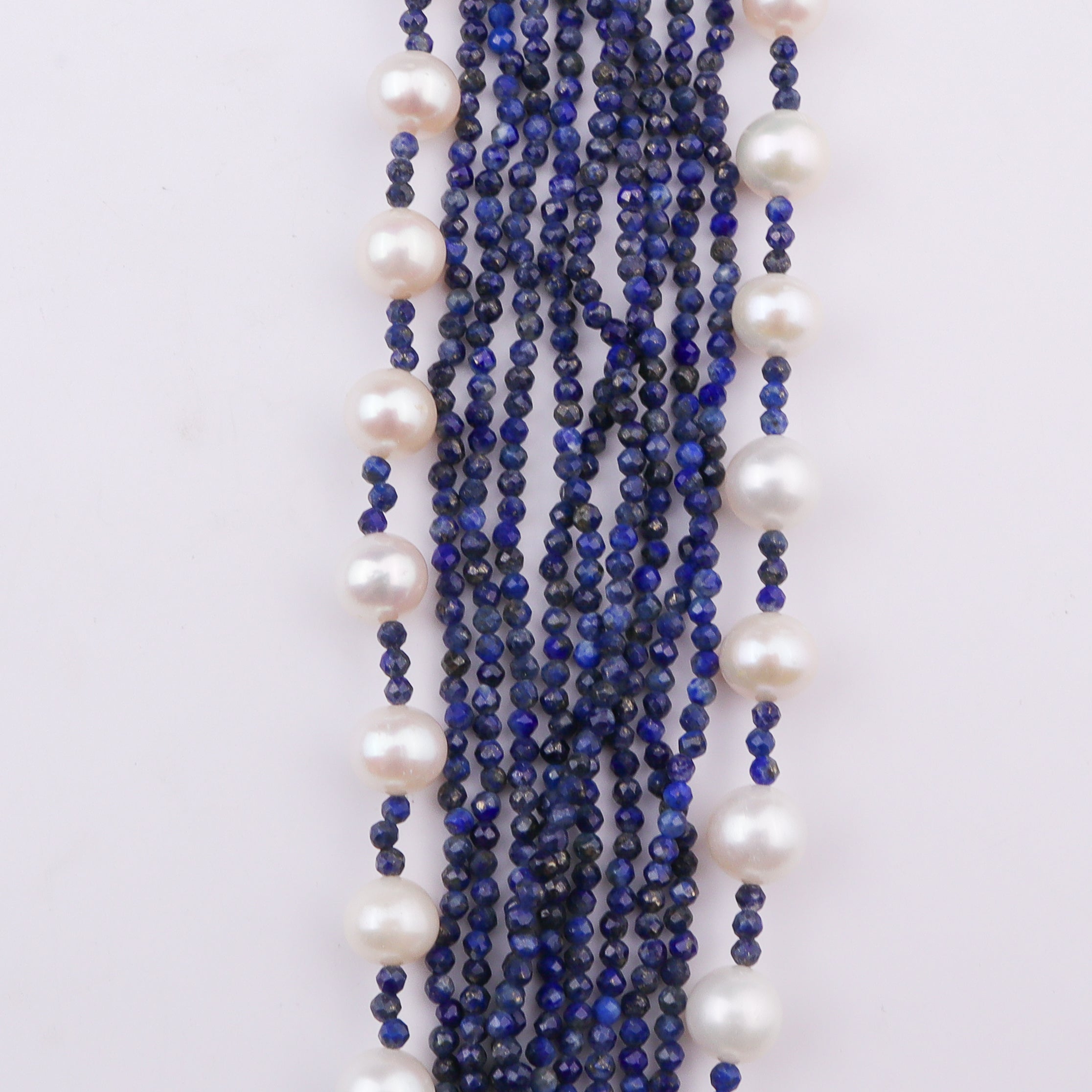 Luxe Necklace - Fresh Water Pearls & Lapis Lazuli