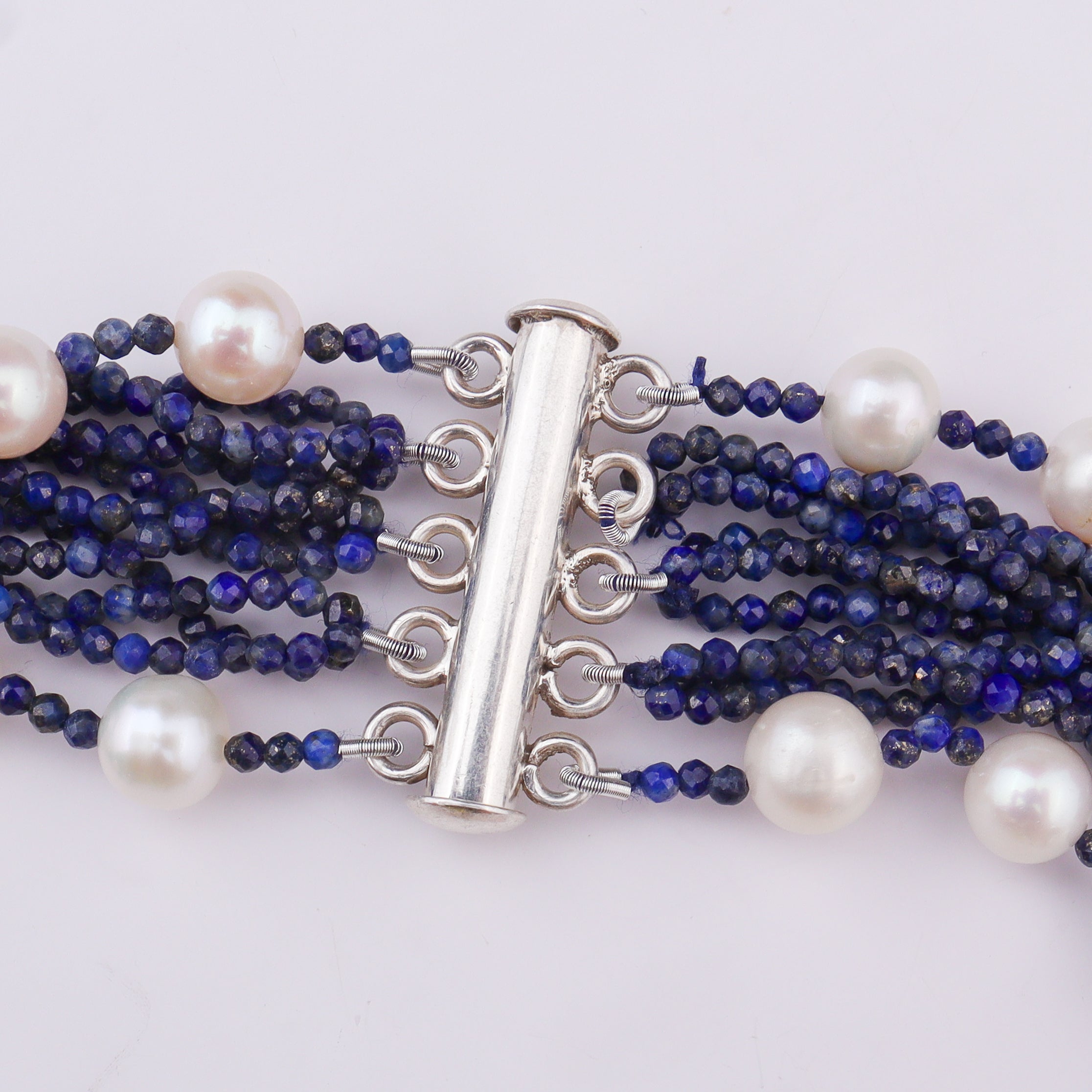 Luxe Necklace - Fresh Water Pearls & Lapis Lazuli