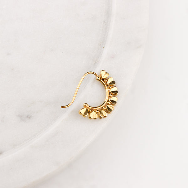Heart Nath (Left, Pierced) | 92.5 Silver | 22K Gold Plated