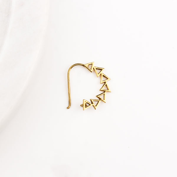 Triangle Line Nath (Left, Pierced) | 92.5 Silver | 22K Gold Plated