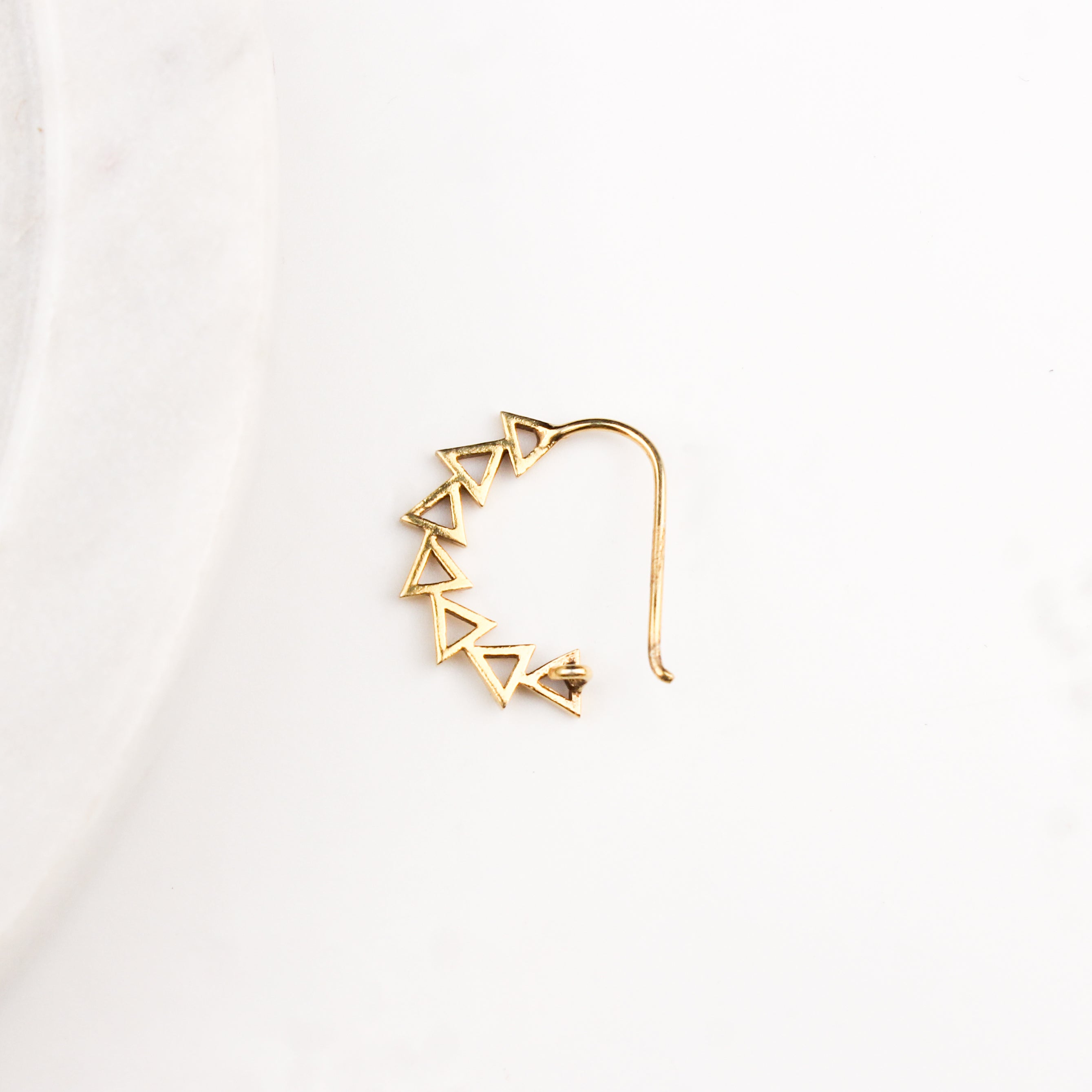 Triangle Line Nath (Left, Pierced) | 92.5 Silver | 22K Gold Plated