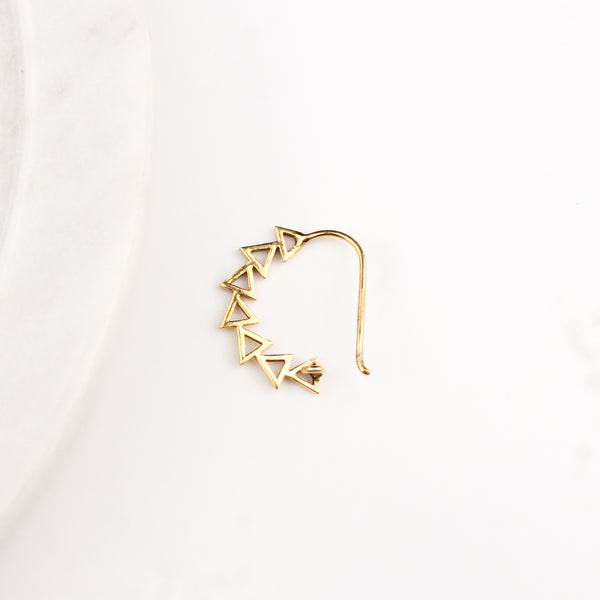 Triangle Line Nath (Left, Pierced) | 92.5 Silver | 22K Gold Plated