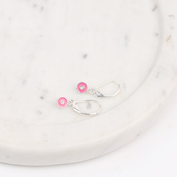 Enamel Donut Dangler Earrings