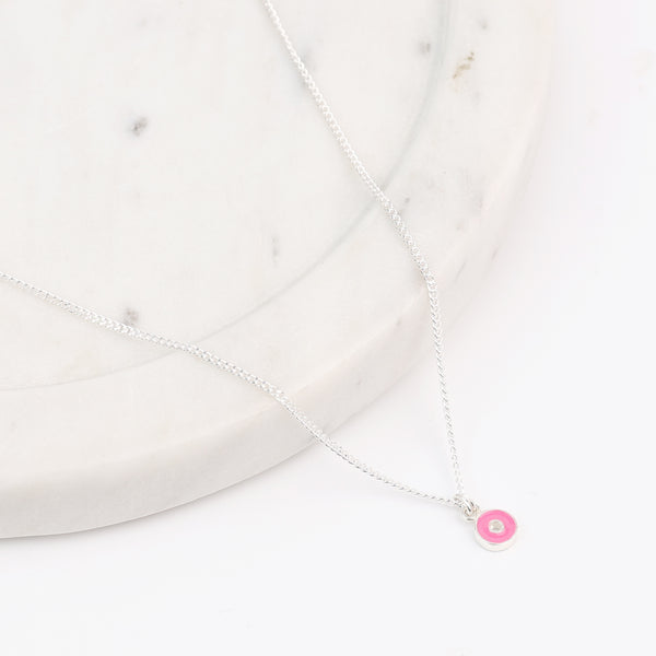 Enamel Donut Pendant Necklace
