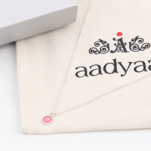 Enamel Donut Pendant Necklace