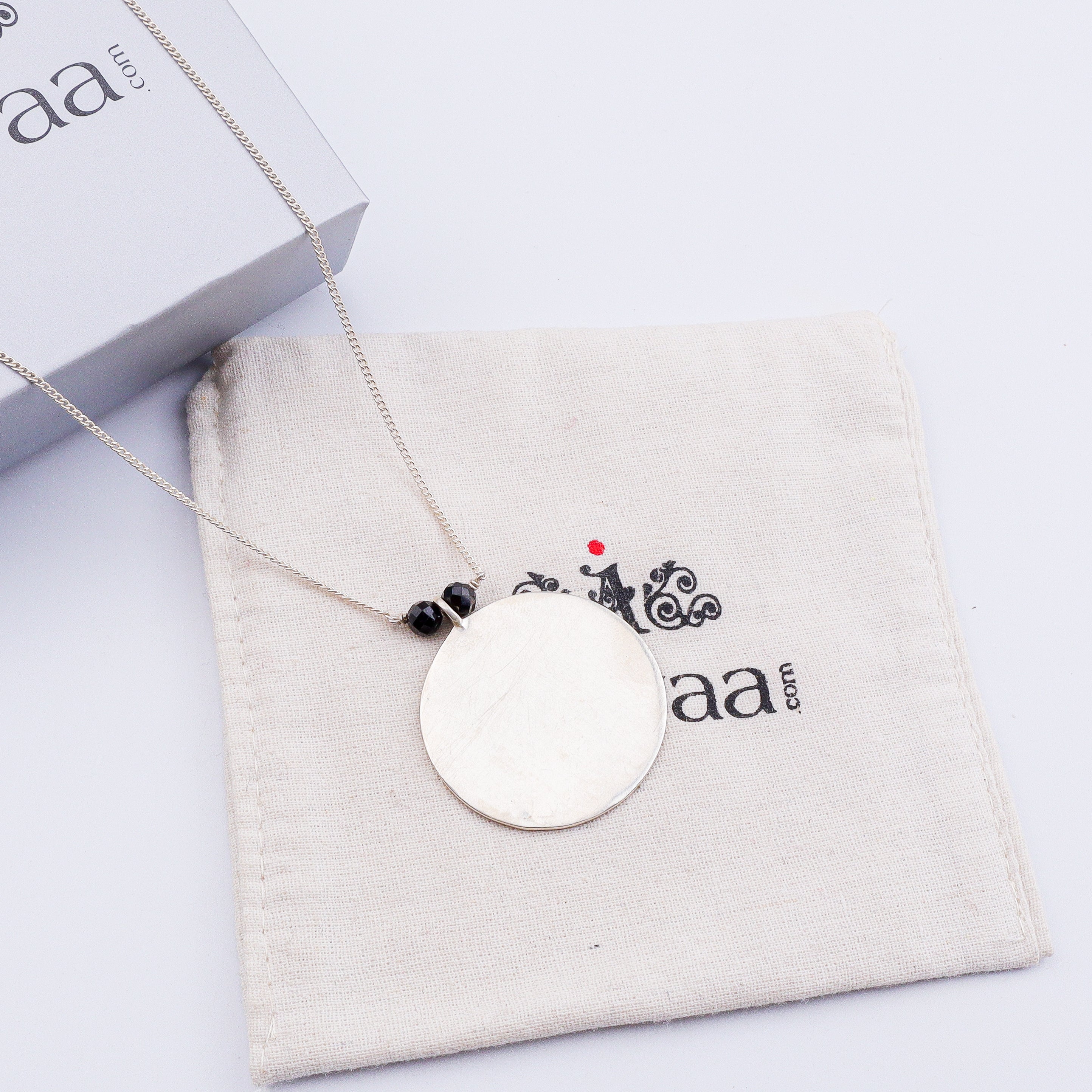 Silver coin chain mangalsutra : Medium sized coin