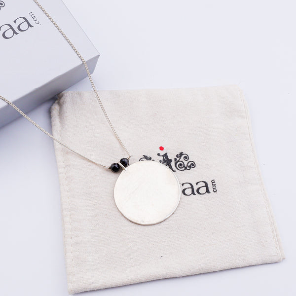 Silver coin chain mangalsutra : Medium sized coin