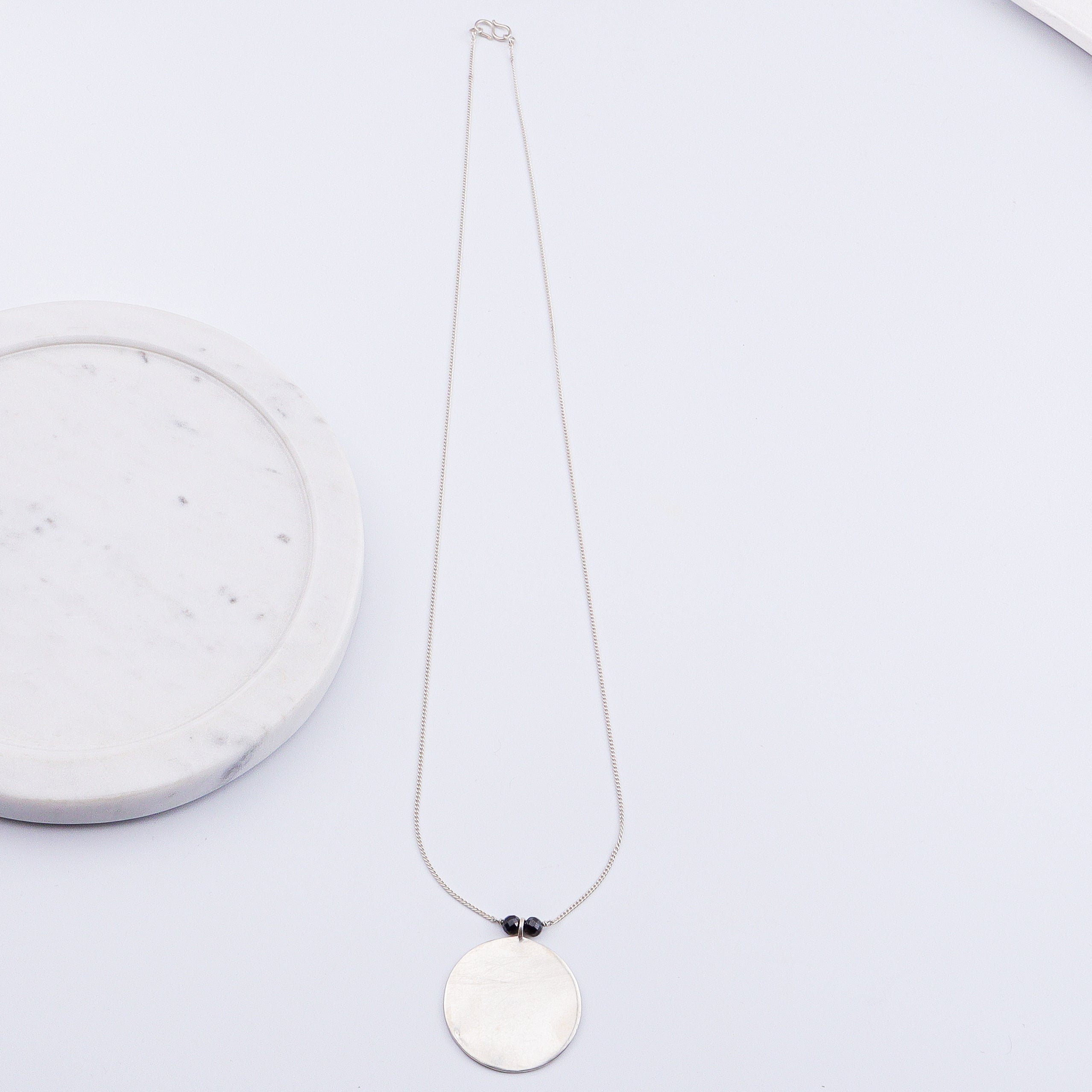 Silver coin chain mangalsutra : Medium sized coin