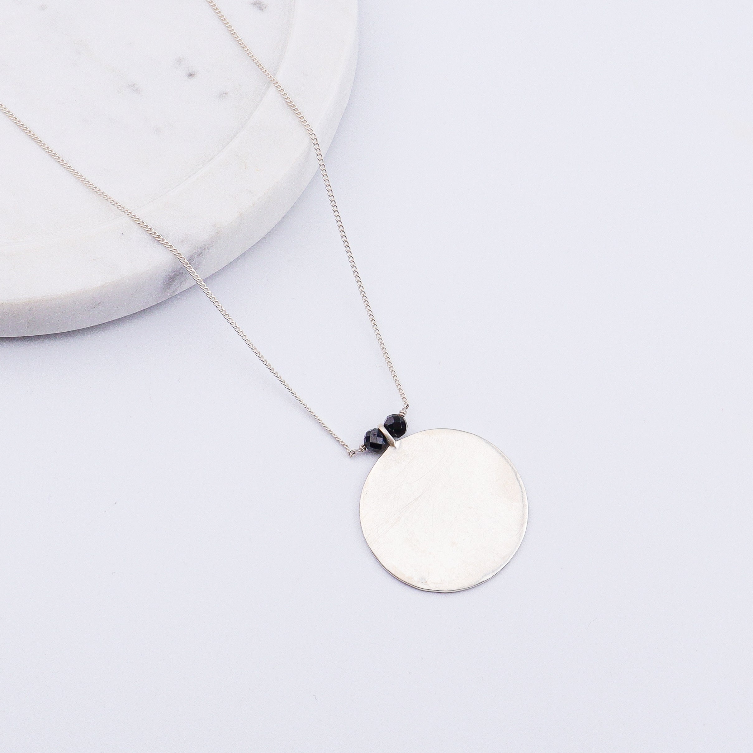 Silver coin chain mangalsutra : Medium sized coin