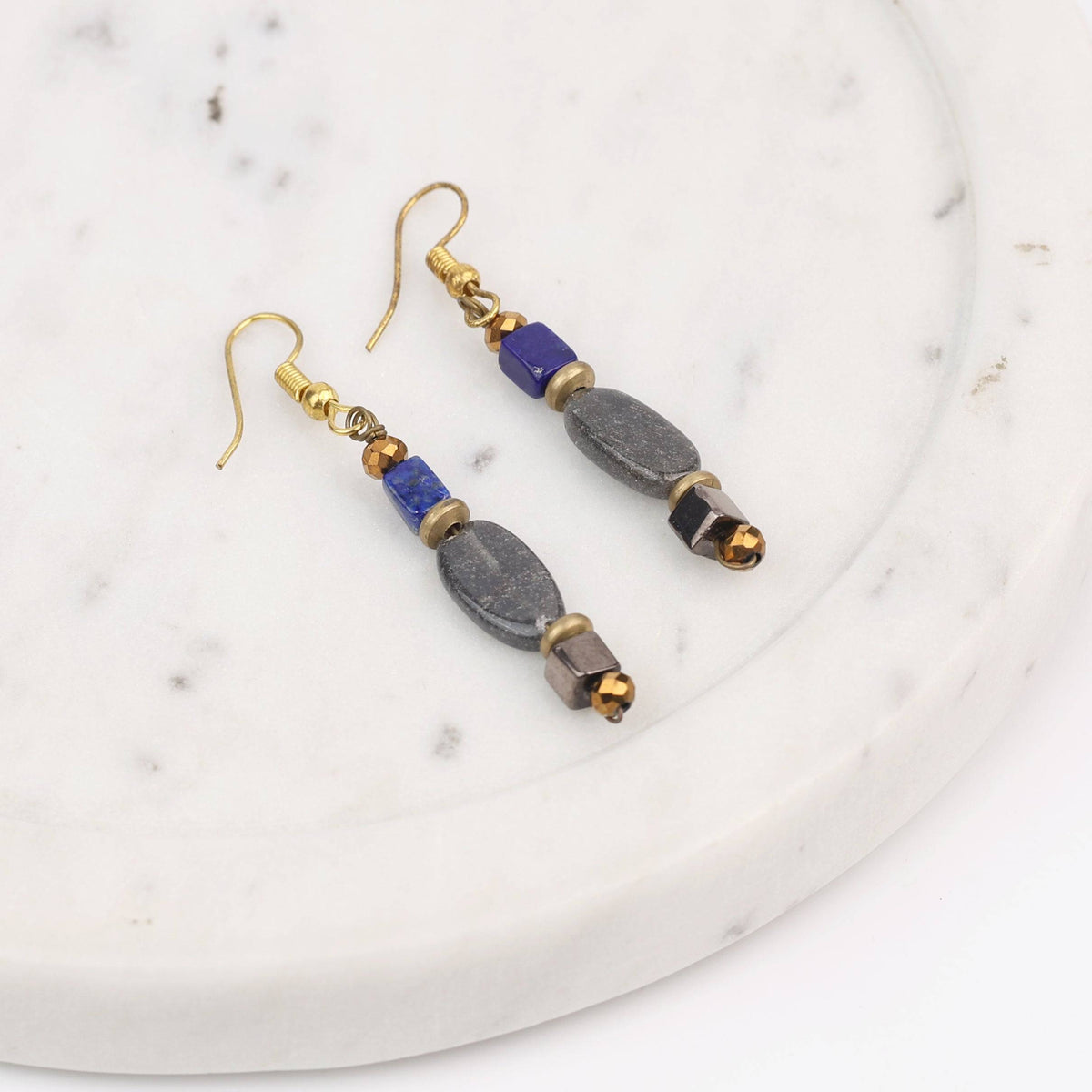 Silver Multicolour Bead Earrings