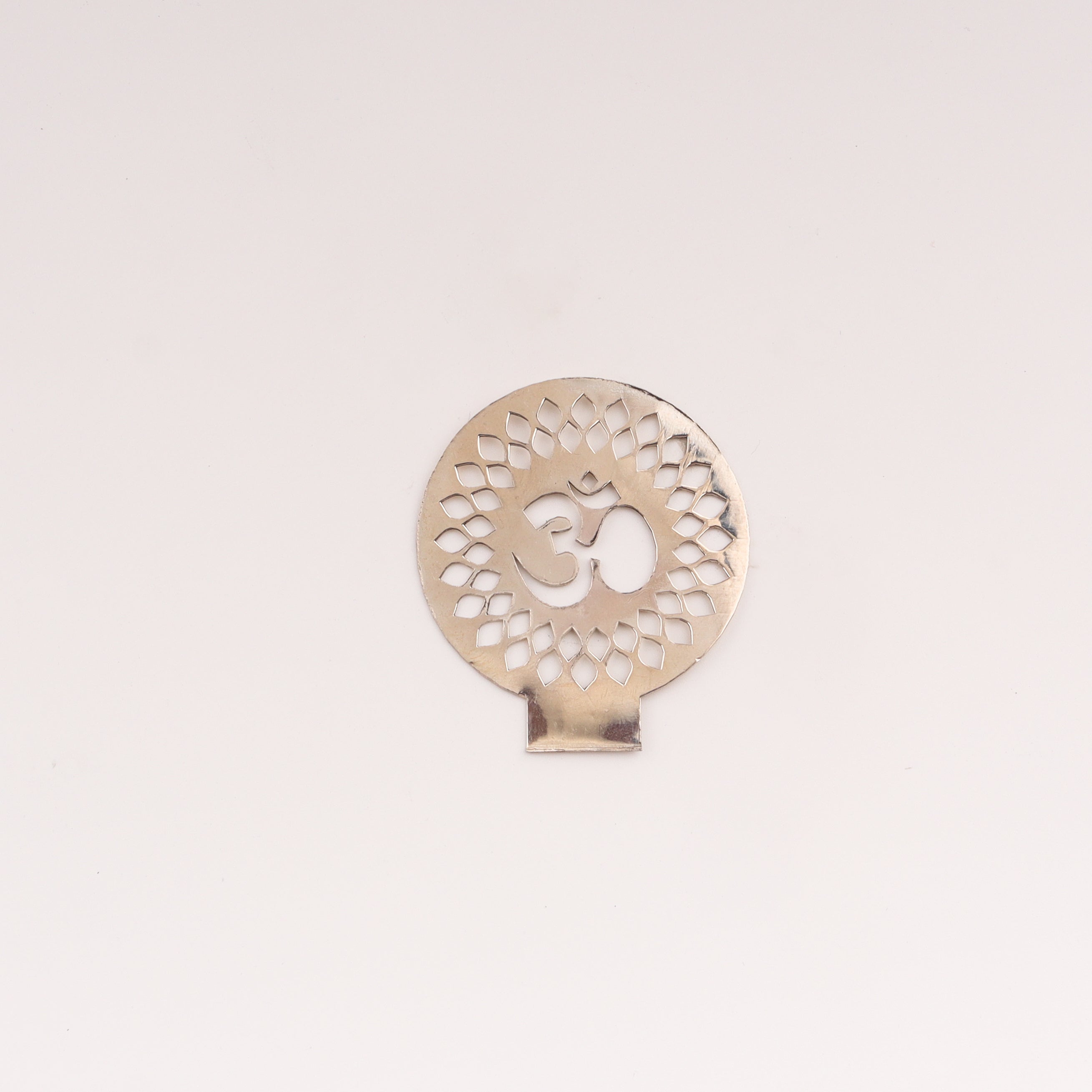 Silver Om Shadow Diya decorative silver accessory for religious ceremonies