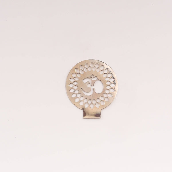Silver Om Shadow Diya decorative silver accessory for religious ceremonies