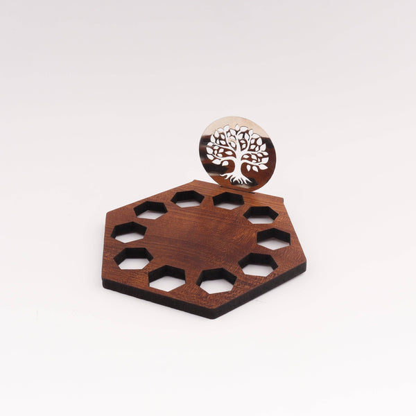 Wooden Tree of Life Diya base