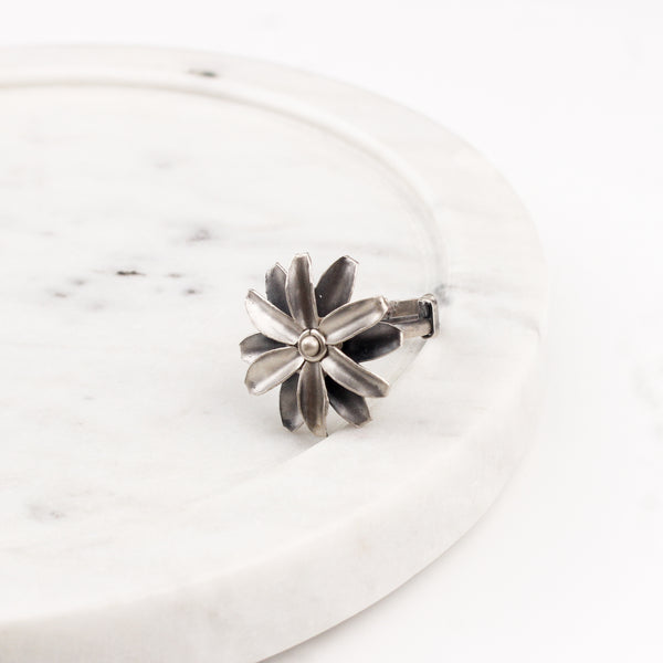 Mini Silver Soorajmukhi (Flower Motif) Ring