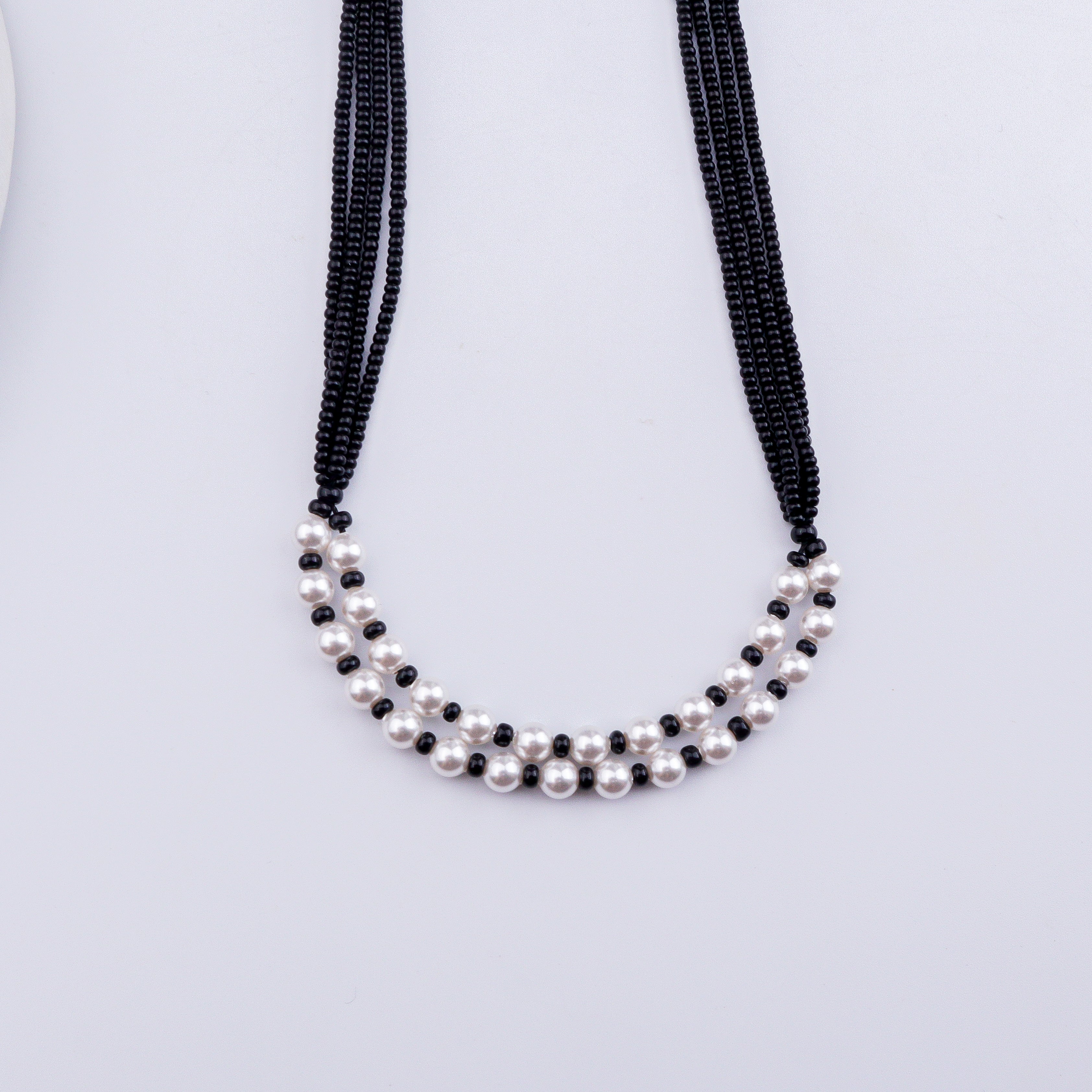 Two Layer Pearl Mangalsutra | 92.5 Sterling Silver