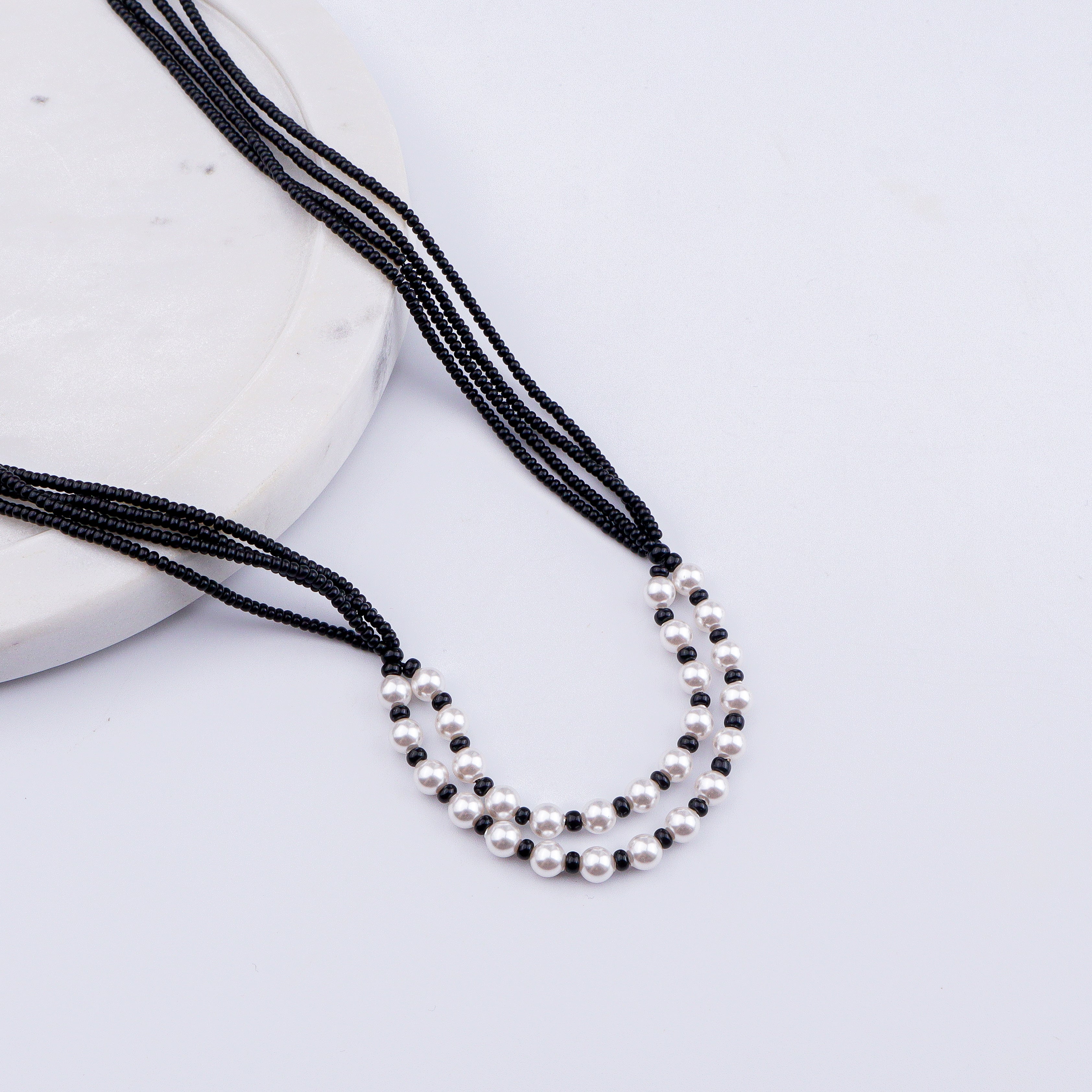 Two Layer Pearl Mangalsutra | 92.5 Sterling Silver