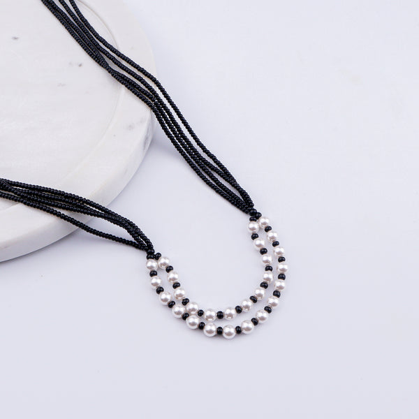 Two Layer Pearl Mangalsutra | 92.5 Sterling Silver