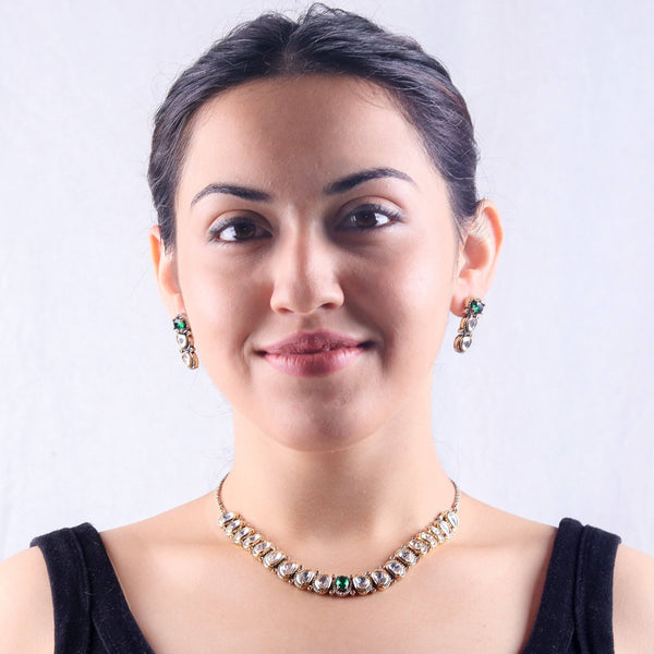 Close-up of a 22K gold-plated fashion necklace showcasing intricate detailing, fine craftsmanship, and rich 22K gold plating