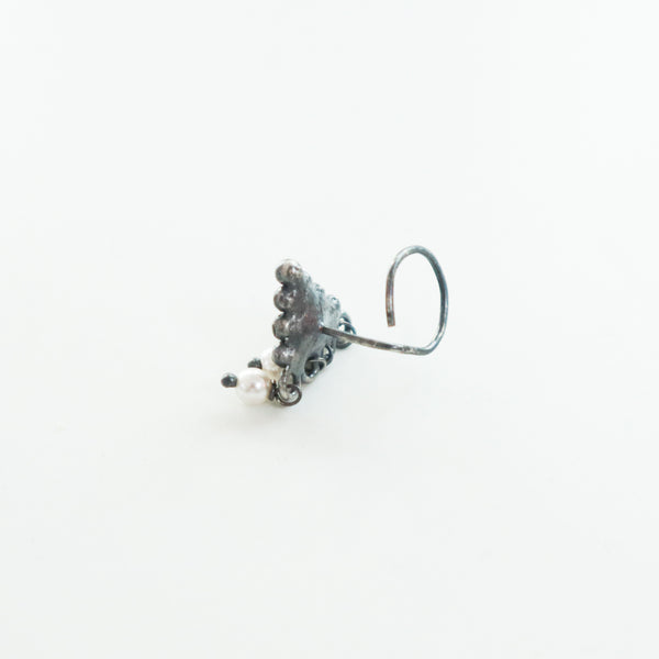 Oxidised Pyramid Pierced Nose Pin (Large)