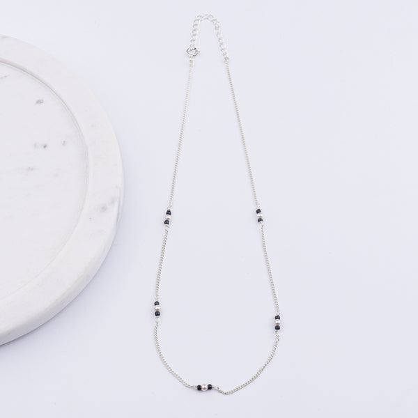 Pearl & Black Spinel Chain Mangalsutra