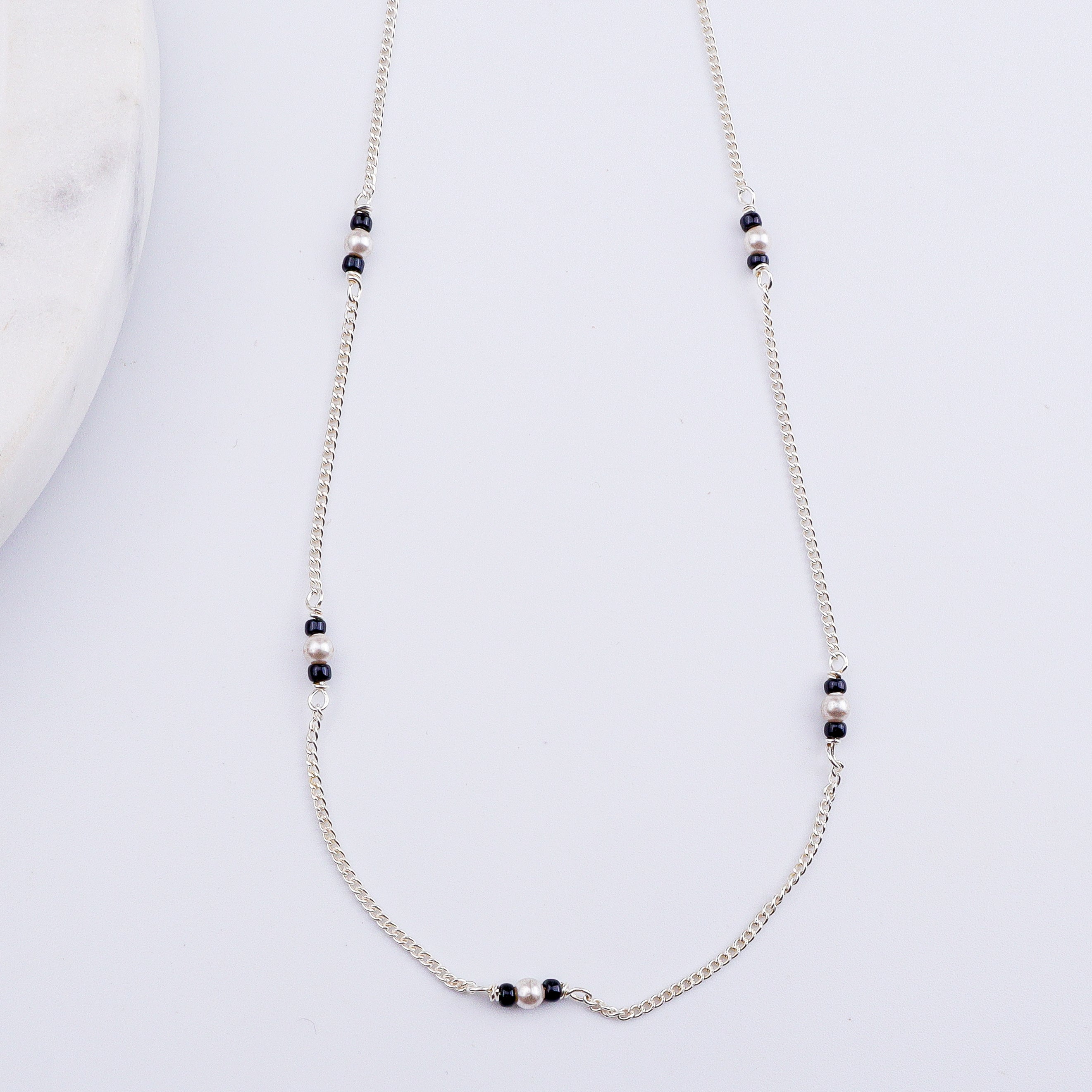 Pearl & Black Spinel Chain Mangalsutra