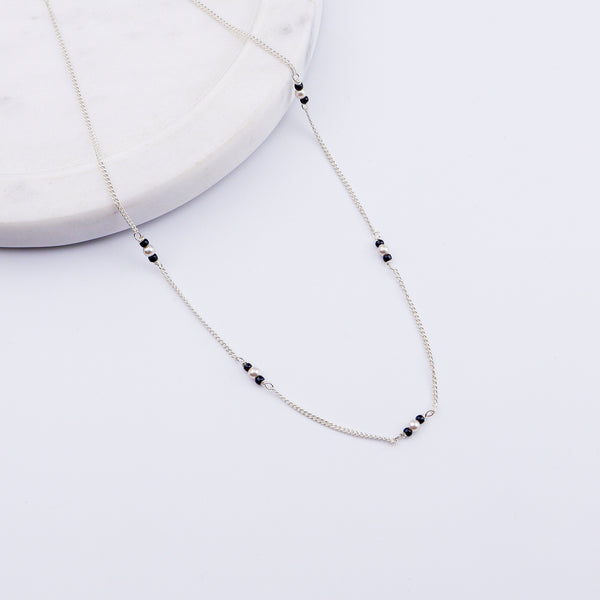 Pearl & Black Spinel Chain Mangalsutra