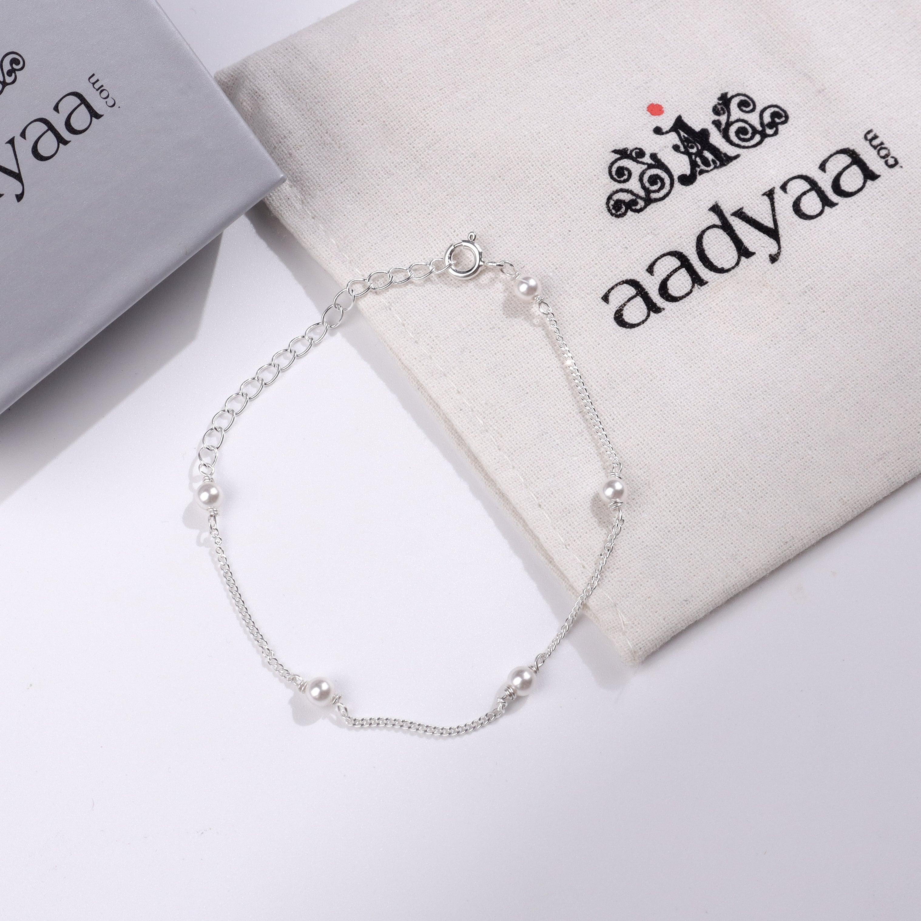 Classic Pearl Chain Bracelet | 92.5 Sterling Silver