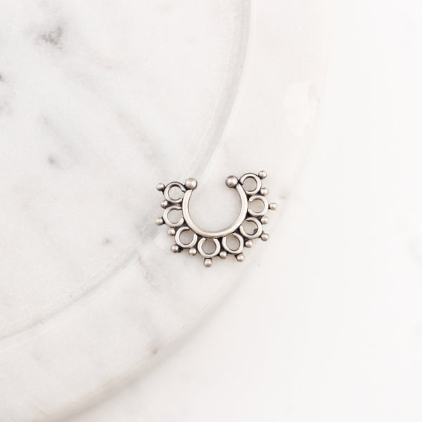 Filigree Nose Ring / Septum Ring (Clip On)