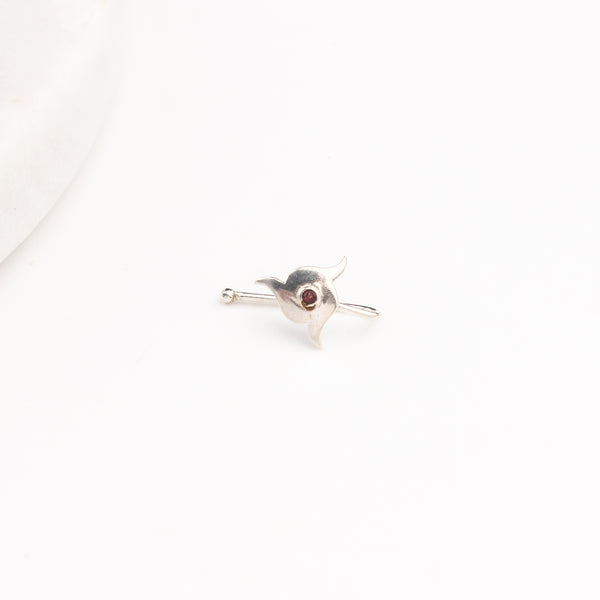 Silver Nakshatra Nose pin (Clip on)
