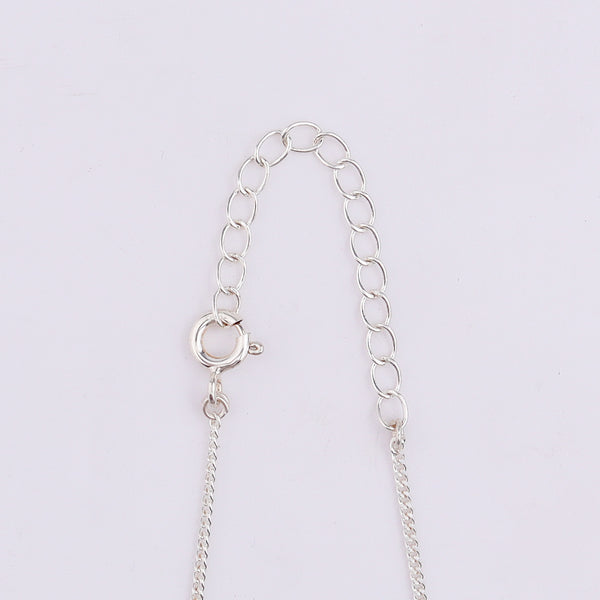Sliver Semi-Circle and Pearl Necklace