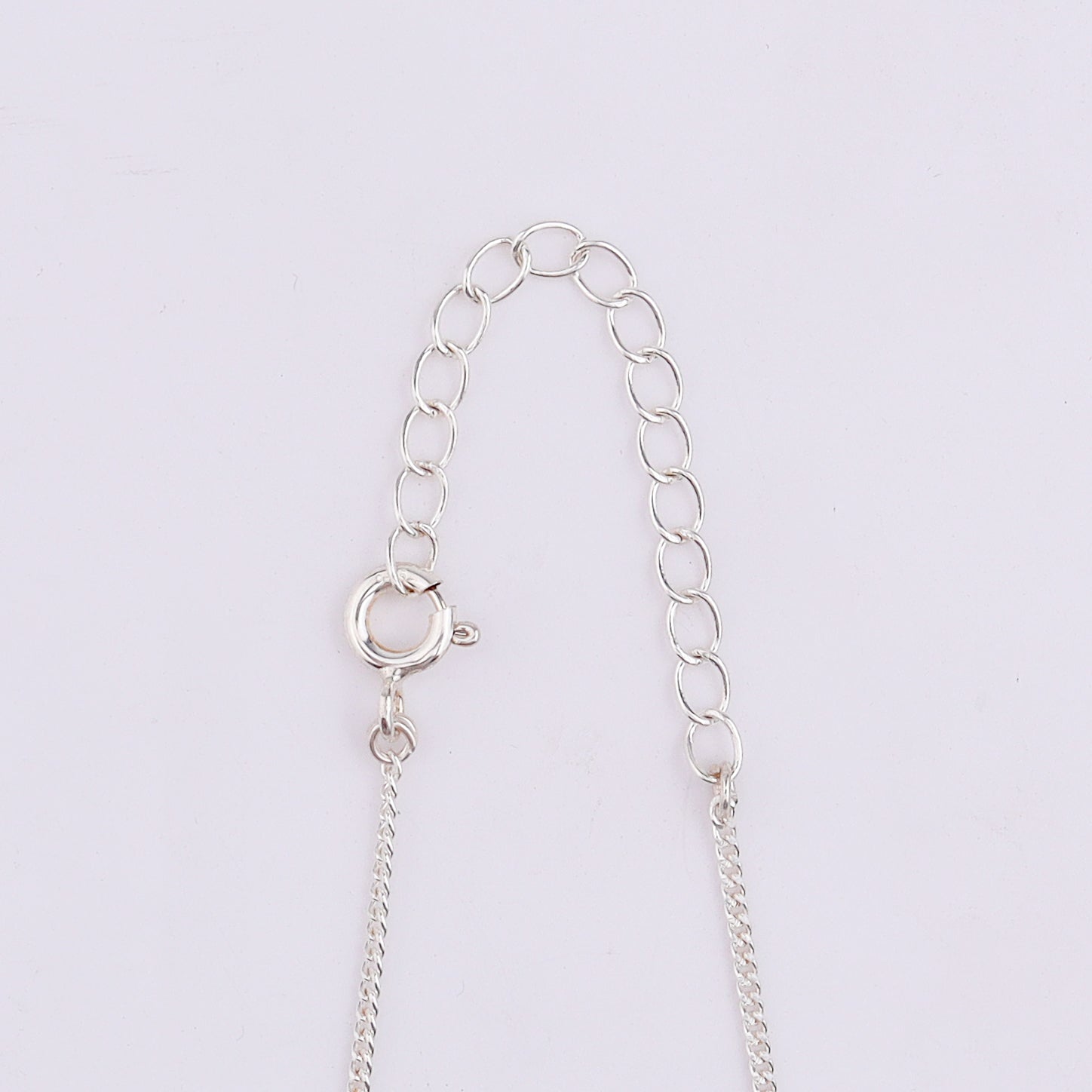 Silver chain necklace with clasp