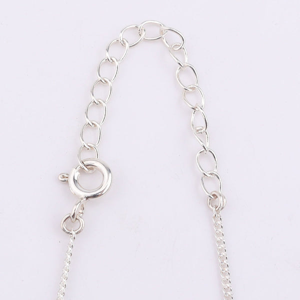 Silver chain necklace with heart and pearl charm